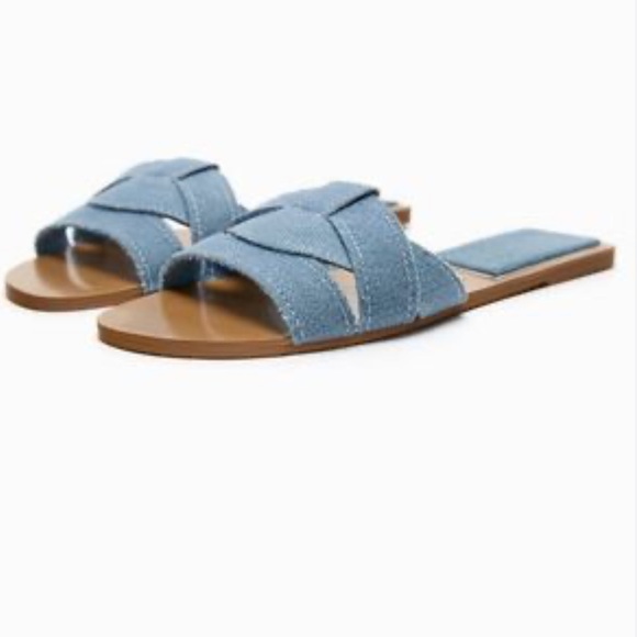 Zara Denim Flat sandals size 42-Preloved - Picture 4 of 6